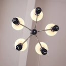 Ljojo Adjustable LED Glass Pendant Light Modern Nordic Style for Living Room Bedroom Dining Room