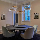 Ljojo Ring Pendant Lamp Chandelier Dimmable Ceiling Light for Dining Living Bedroom Kitchen