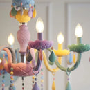 Ljojo Macaron Crystal Chandelier Girls Room Princess Light Fixture
