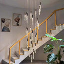 Ljojo Luxury Crystal LED Chandelier for Staircase Living Room