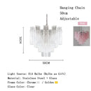 LED Pink Clear Glass Chandelier Stylish Designer Texture for Staircase Decor by Ljojo