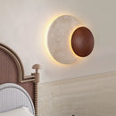 Art Deco LED Wall Lamp Natural Stone Dark Wood Dimmable Indoor Sconce by Ljojo