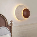Art Deco LED Wall Lamp by Ljojo in Natural Stone Dark Wood, Dimmable for Indoor Spaces