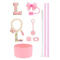 Ljojo 10pcs Tumbler Accessories Set: Straw, Cover, Cap, Boot, Stopper, Keychain, Sticker