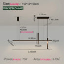 Black LED Pendant Lights Modern Kitchen Chandeliers - Ljojo