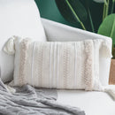 Ivory Tassel Cushion Cover - Moroccan Style Tuft - Ljojo Brand