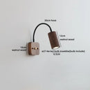 Ljojo LED Wall Lamps Indoor Art Square Round Ash Wood Lampshade Stair Light