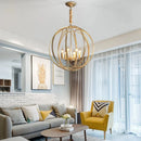 Ljojo Metal Chandelier Gold Vintage Pendant Light for Dining Room Kitchen Bedroom