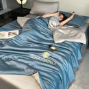 Ljojo Luxury Embroidery Summer Blanket - Lightweight Cooling Quilt - Soft Skin-friendly Comforter
