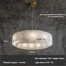 Ljojo Luxury Marble Brass Pendant Light - Nordic Gold Chandelier for Home and Office