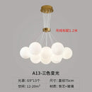 Ljojo Magic Bean Nordic Cream Chandelier - Modern Bedroom Lighting