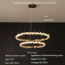 Nordic Luxury Crystal Ring Chandelier | Dimmable Ceiling Light by Ljojo