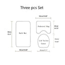 Ljojo 3 Piece White Bathroom Rugs Sets Non-Slip Bath Mats Lid Cover Contour Mat