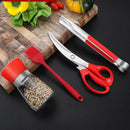 Ljojo 4-Piece Korean BBQ Scissors Set with Seasoning Bottle and Grinder