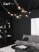 Ljojo Leather Belt Ceiling Chandelier Modern Minimalist Living Room Home Decorative Lights