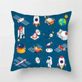 Cartoon Spacecraft Astronaut Rocket Pillowcase for Home Decor - Ljojo