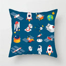 Cartoon Spacecraft Astronaut Rocket Pillowcase for Home Decor - Ljojo