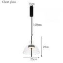 Nordic Glass Pendant Light Clear Gray Modern Hanging Lamp by Ljojo