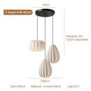 Wabi-Sabi Pleated Fabric Pendant Lights for Dining Room by Ljojo - Elegant E27 Chandelier Lighting