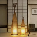 Ljojo Art Chinese Floor Lamp Retro Bamboo Weaving Living Room Tea Room Classic Lighting