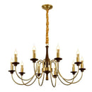 American Retro Candle Chandelier Living Room Solid Wood Iorn Pendant Light by Ljojo