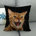 Fat Orange Cat Print Cushion Cover 45x45cm by Ljojo: Animal Pattern Home Decor Pillowcase