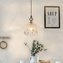 French Retro Glass Hanging Light LED Chandelier Indoor Luxury Art Bedroom Bar Restaurant Pendant Lamp