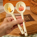 Cute Boba Ceramic Soup Spoon Set by Ljojo: Hand Painted Long Handle Kitchen Accessories