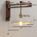 Ljojo LED Wood Glass Wall Lamp Modern Nordic Style for Home Decor
