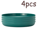 Ljojo 4pcs Reusable Plate Set for Travel, School, Picnic, Camping, Party