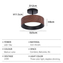 Nordic LED Ceiling Light Circular Walnut Wood Grain Aisle Light by Ljojo
