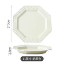 Ljojo 11-Inch Ceramic Plate Breakfast Plate Cream Wind Dessert Pastry Plate
