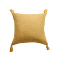 45x45cm Yellow Linen Cushion Cover Boho Chic Decorative Throw Pillow Cover for Sofa - Ljojo