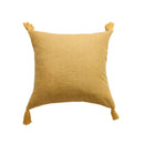 45x45cm Yellow Linen Cushion Cover Boho Chic Decorative Throw Pillow Cover for Sofa - Ljojo