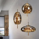 LED Amber Glass Pendant Lighting with Twinkling Stars by Ljojo - Achaotic Ceiling Decoration