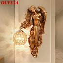 Ljojo Modern Angel Wall Light LED Gold Resin Sconce Lamp