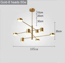 Ljojo Modern Rotate LED Chandelier for Living Room Dining Office Black Pendant Lights
