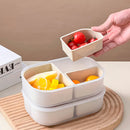 Ljojo 3 Grids Detachable Plastic Lunch Box, Microwave Safe Bento Container