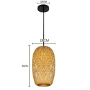 Led Pendant Lamp Natural Rattan Wicker Chandeliers Hand-Woven Bamboot E27 Lighting by Ljojo