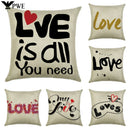 Ljojo Linen Pillowcase 45*45cm for Household Sofa Decor - Love Letter Series