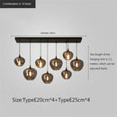Modern Smoky Gray Glass Chandelier for Dining Kitchen Living Room Ljojo Nordic Pendant Light