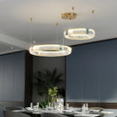 Ljojo Modern Lustre Crystal Led Chandelier Dimmable Pendant Lamp for Living Dining Bedroom