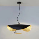 Nordic Style Black Gold Leaf Chandelier Pendant Light for Living Room by Ljojo