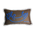 Ljojo Medieval Critter Embroidery Cushion Cover in Coffee Brown - 30x50cm