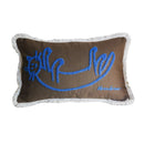 Ljojo Medieval Critter Embroidery Cushion Cover in Coffee Brown - 30x50cm