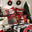 Christmas Pillowcase Santa Claus Snowman Tree Cover by Ljojo Home - Festive Sofa Cushion