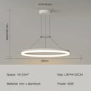 Modern Black LED Pendant Lamp Ring Chandelier Lighting Fixture by Ljojo for Living Room Kitchen Dining Bedroom