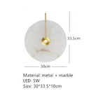 Ljojo Marble LED Wall Lamp - Gold Metal Lighting for Living, Bedroom, Aisle, TV Background