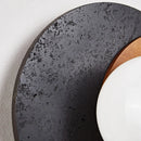 Ljojo Luxury LED Wall Light Black Travertine Glass Wood Japan Style Bedside Lamp
