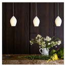 Elegant Ribbed Ceramic Pendant Lights by Ljojo - White Shade